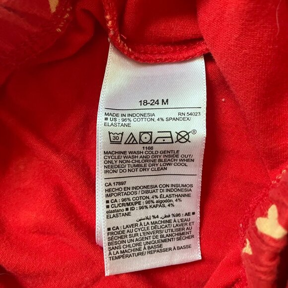 Old Navy Baby 18-24M Heart Print Leggings Red Pants EUC Toddler - Picture 7 of 12